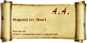 Augustin Axel névjegykártya